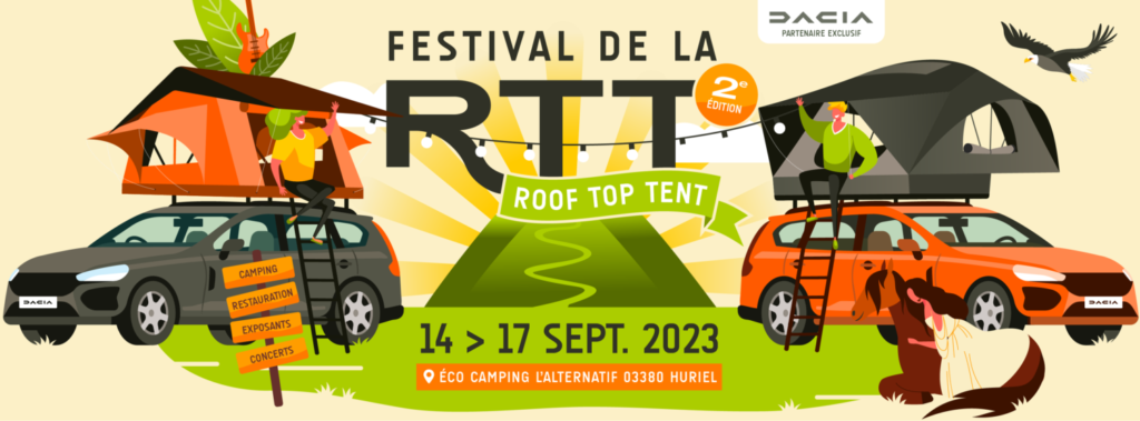 Le Festival du Roof Top Tent aura lieu à Huriel du 14 au 17 septembre 2024