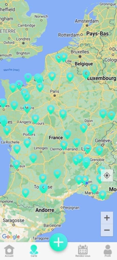 Carte de l'application SAVan